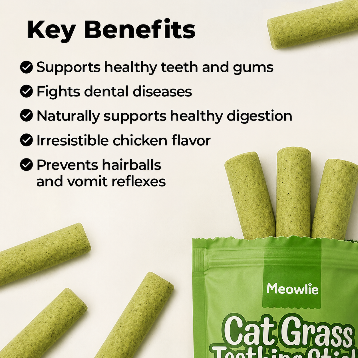 Cat Grass Teething Sticks
